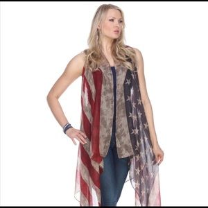 Distressed Stars and Stripes long vest